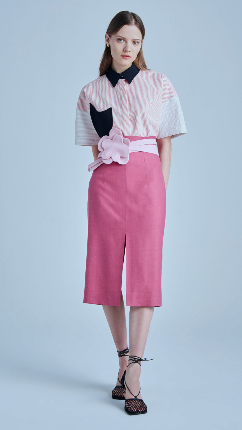 Pink seersucker shirt from MAR'S ready-to-wear spring/summer 2021