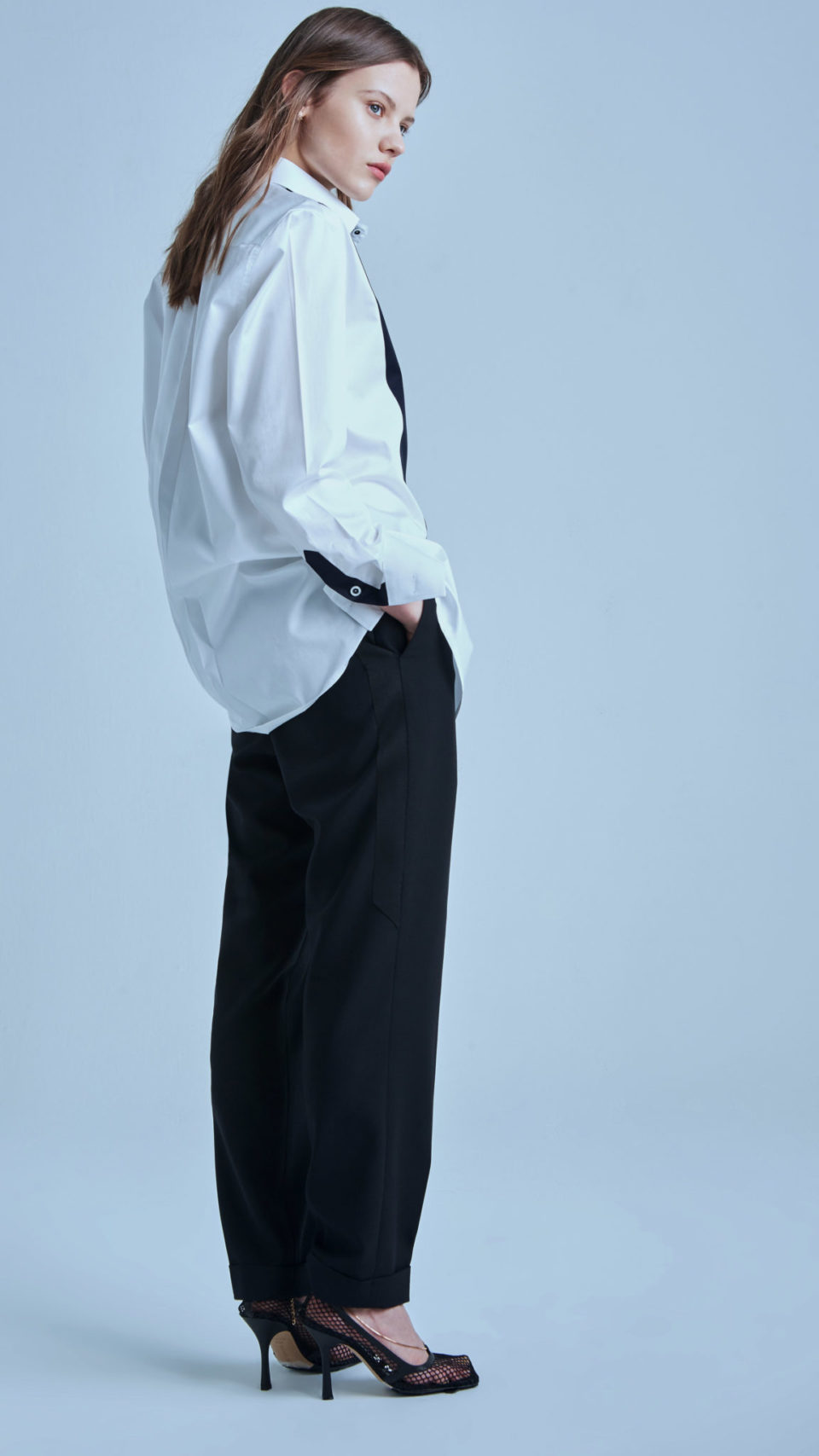 Gender neutral tailored wool black pants for women-MAR by Maria Karimi ready to wear-Spring summer 2021