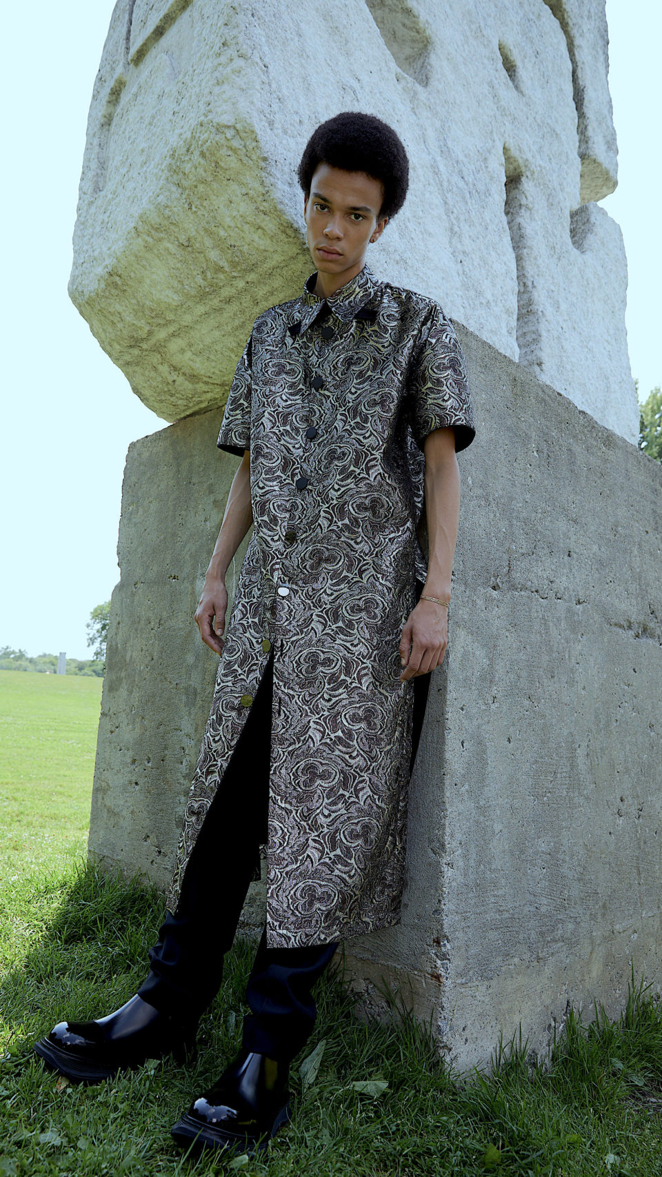 Long Jacquard unisex shirt - MAR by Maria Karimi