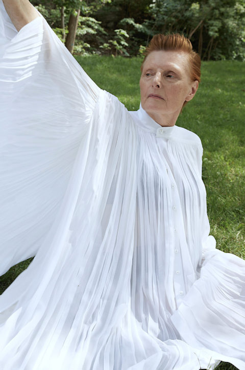 White silk wedding gown by MAR by Maria Karimi